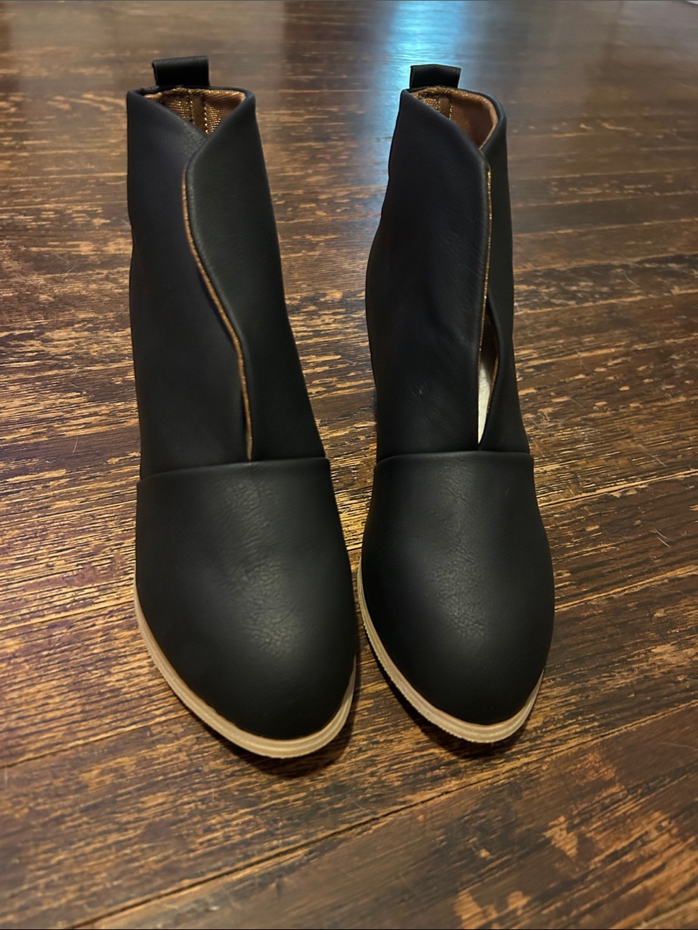 Womens Black Wrap Front Booties